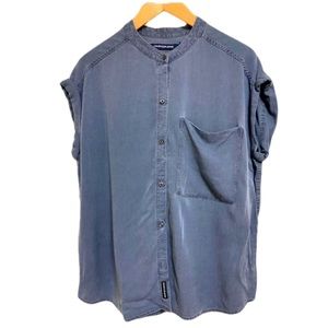Calvin Klein Jeans Button Top Chambray Blue New